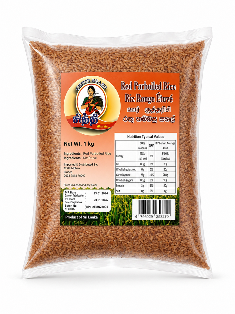 CHITTI BRAND -RED PARBOILED RICE 1KG